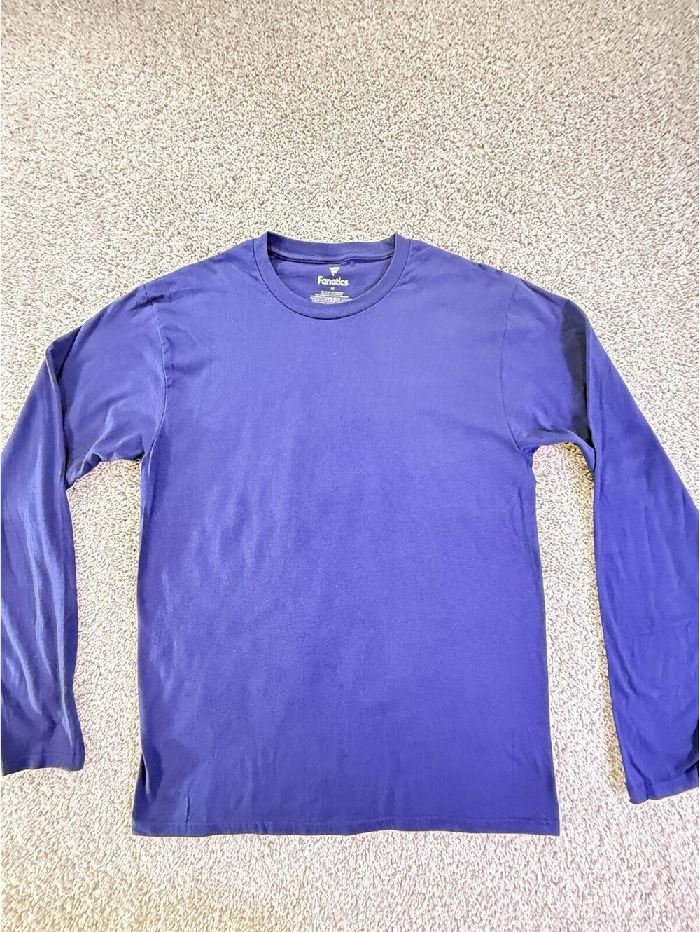 Fanatics M Mens Blue Shirt Blank Custom Long Sleeve Athletic Casual T Shirt New